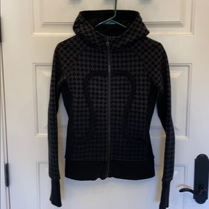 Lulu Lemon scuba hoodie houndstooth black/gray